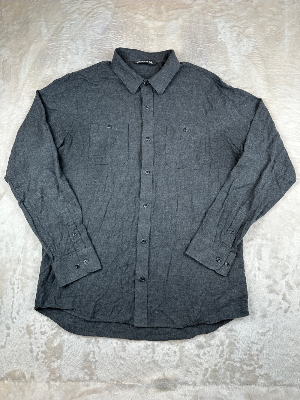 Travis Mathew Mens Large Gray Long Sleeve Button Up Shirt 100% Cotton Business